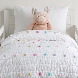 Pottery Barn kids Pom Pom toddler quilt